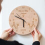 Personalised Engraved Wooded Wedding Anniversary Clock, thumbnail 1 of 4