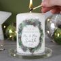 First Christmas As Mr And Mrs Wreath Candle, thumbnail 1 of 8