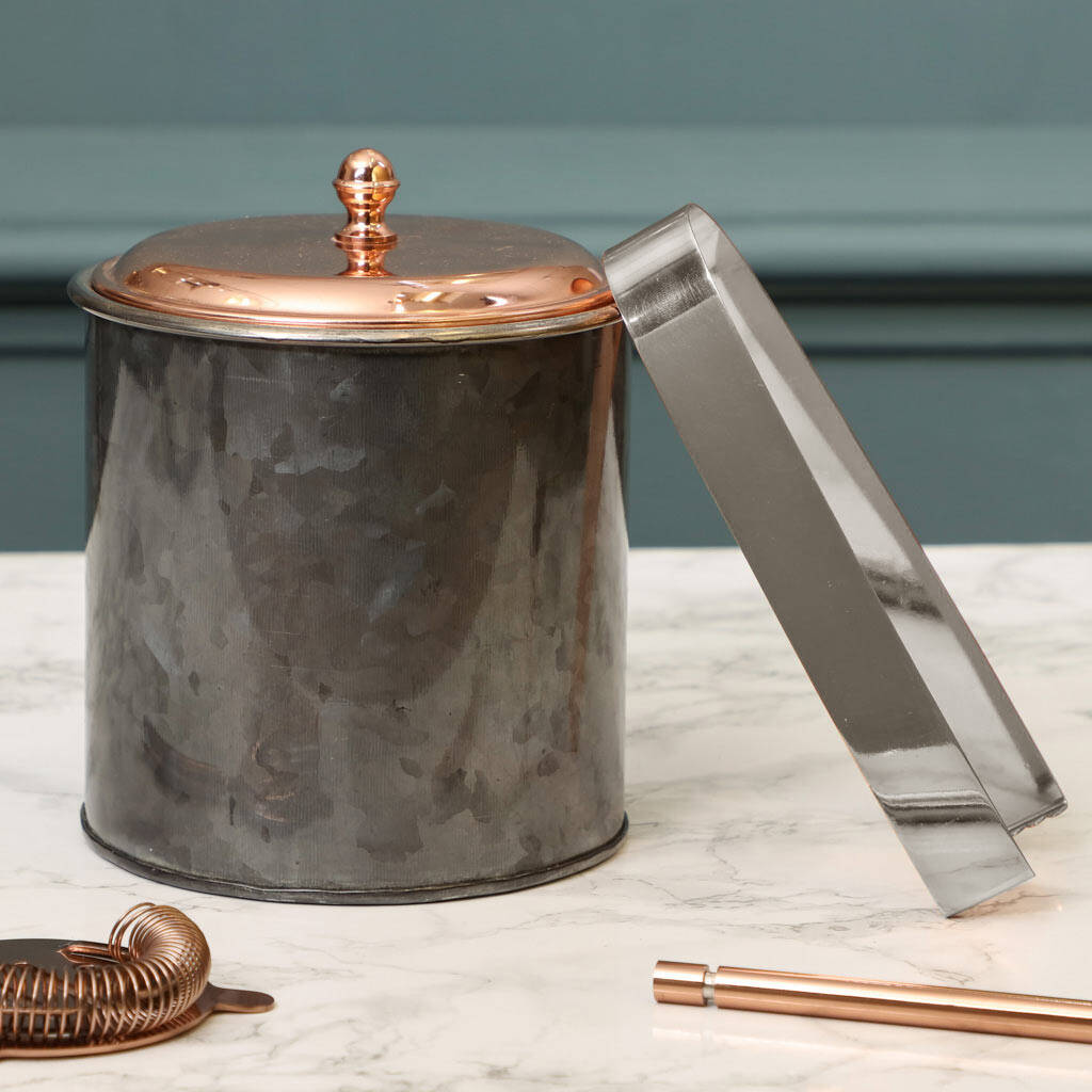 Galvanised Copper Cocktail Serving Gift Set By Dibor