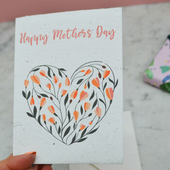 Mothers Day Plantable Seed Paper Flower Heart Card, 5 of 5