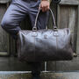 'Watkins' Men's Leather Travel Bag In Chestnut, thumbnail 2 of 12
