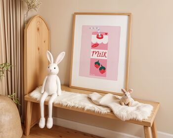 Strawberry Milk Art Print, 3 of 8