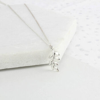 Sterling Silver 70th Birthday Leaf Necklace, 3 of 6