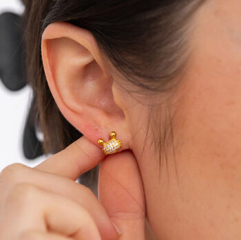 Silver And Gold Plated Crab Studs, 2 of 8