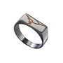 Men's Oxidised Rectangle Kintsugi Signet Ring, thumbnail 2 of 5