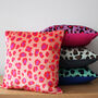Velvet Leopard Print Cushion, thumbnail 1 of 12