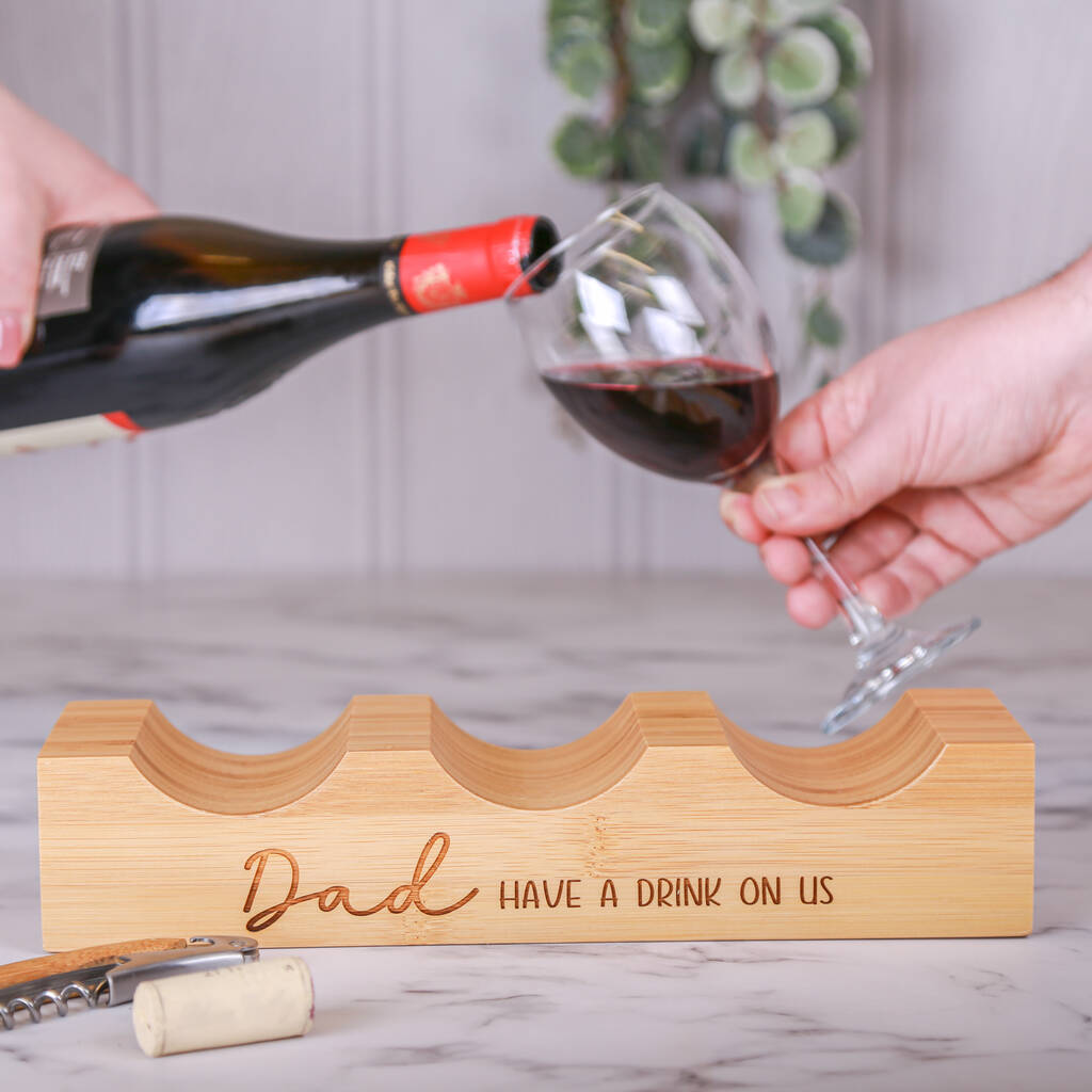 Personalised Bamboo Wine Bottle Holder By Duncan Stewart