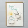 Happy Birthday Mouse With A Cake Greeting Card, thumbnail 2 of 2