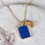 The Duo Lapis Lazuli Necklace, Gold Plated, thumbnail 1 of 10