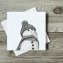 Luxury Snowman Hand Drawn Greeting Card And Envelope, thumbnail 3 of 4