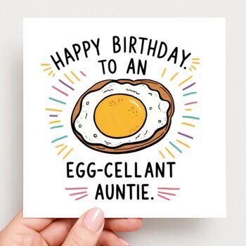 Egg Cellent Auntie Birthday Card, 2 of 2