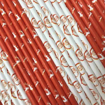 Christmas Paper Straws, Santa And Reindeer Design, 3 of 3