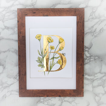 B Is For Buttercup Gilded Initial Print, 5 of 6