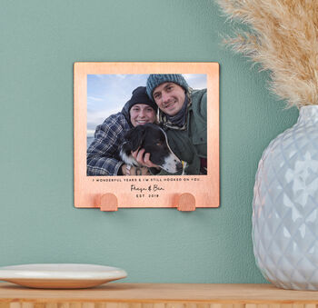 Personalised Seven Year Anniversary Copper Photo Key Hook, 2 of 4