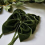 Pair Of Moss Green Velvet Napkin Bows, thumbnail 3 of 9