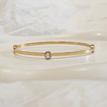 Solitaire Diamond Bangle Gold, 2 of 7