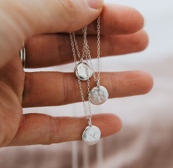 Recycled Sterling Silver Zodiac Pebble Necklace, 3 of 3