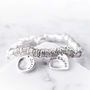 Silver Stretch Ring Bracelet With Fingerprint Charm, thumbnail 3 of 7