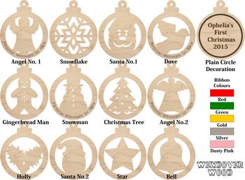 Wooden Christmas Bauble Decorations Can Be Personalised, 4 of 7