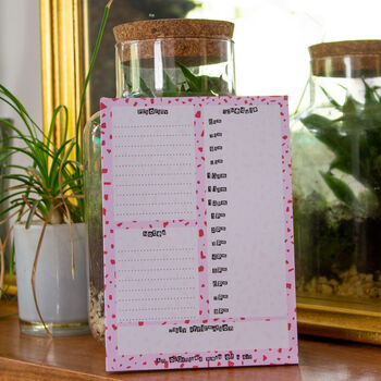 Pink Faux Terrazzo Daily Planner, 3 of 9