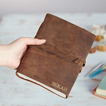 Personalised Buffalo Leather Journal, 2 of 7