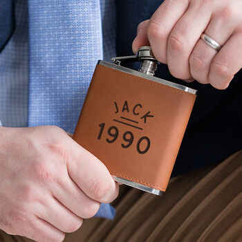 Personalised Hipflask Birth Year Gifts For Friends, 4 of 4