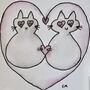 Engagement Two Cats Original Painting Cat / Card, thumbnail 6 of 8