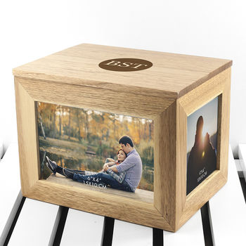 Personalised Photo Cube Keepsake Box With Initials, 3 of 7