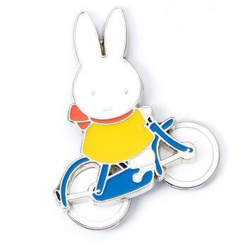 Miffy Spinning Wheels Bike Pin Badge, 3 of 5