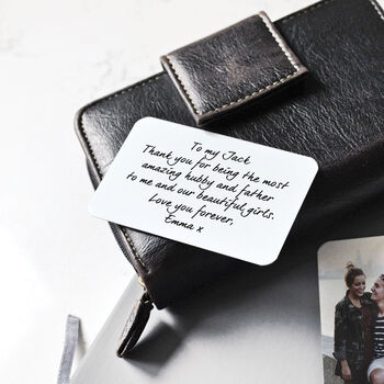 Personalised Wallet Or Purse Metal Message Cards, 2 of 6