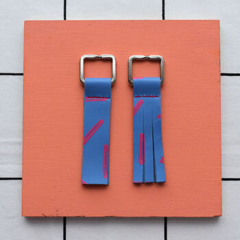 Chunky Hand Painted Leather Keyrings, 4 of 11