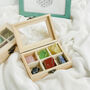 Six Pieces Raw Healing Crystals In Wooden Box, thumbnail 1 of 4