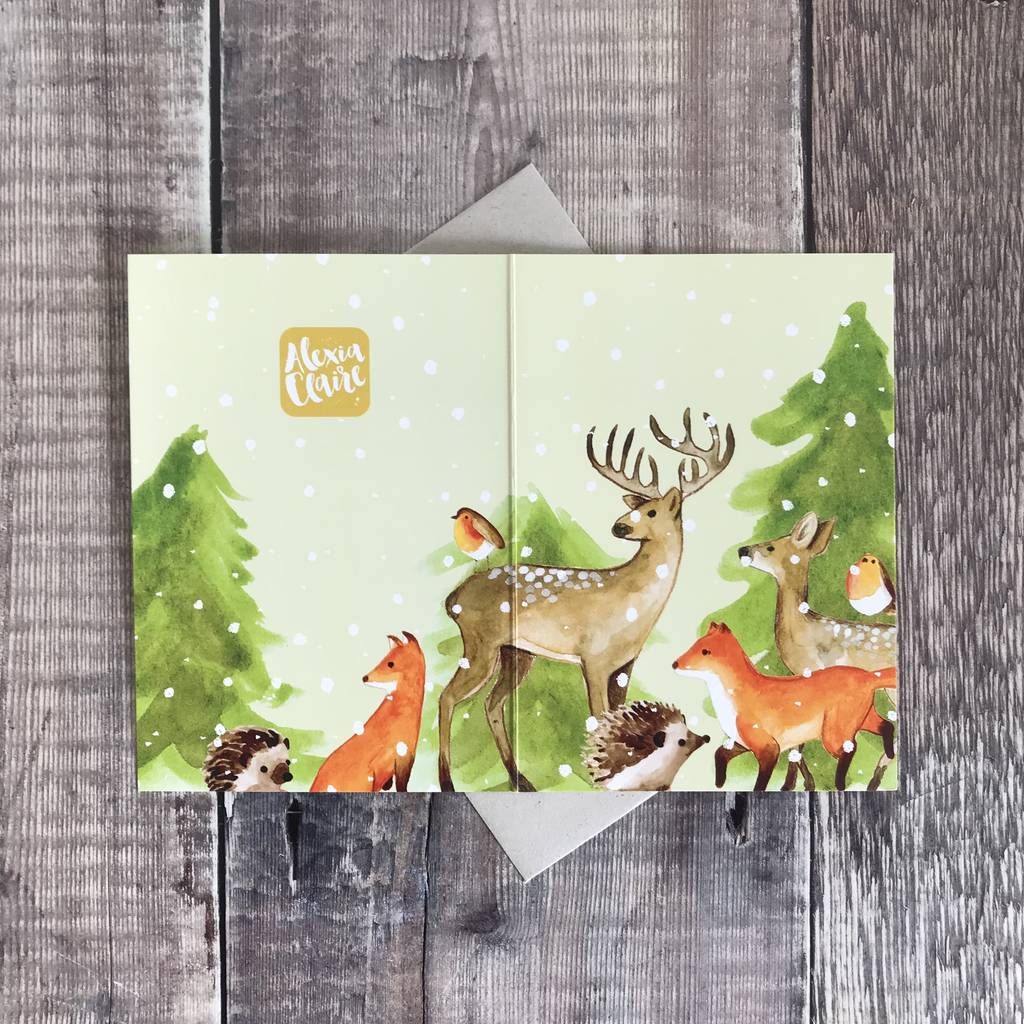 christmas woodland animals card by alexia claire | notonthehighstreet.com