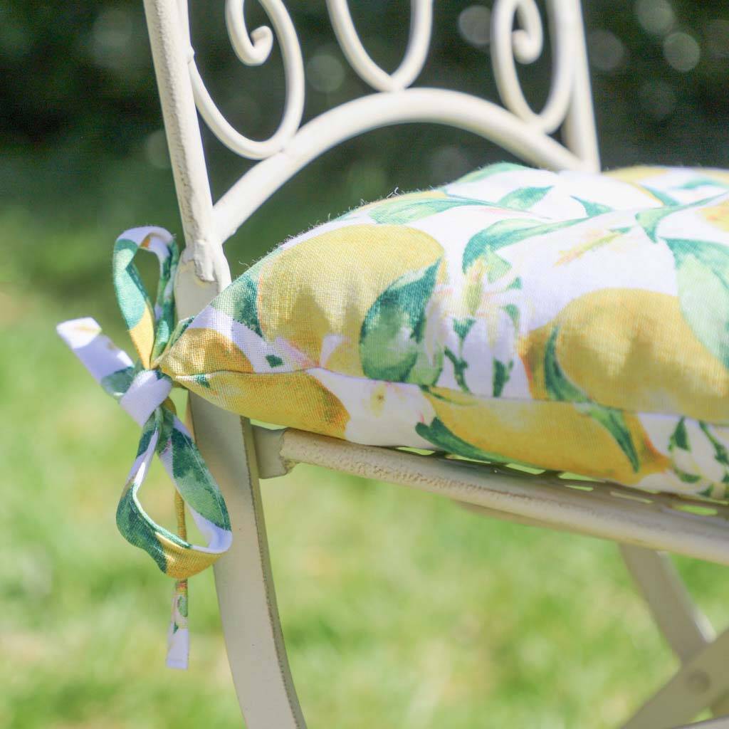 Set Of Four Botanical Lemon Garden Seat Pads By Dibor | notonthehighstreet.com