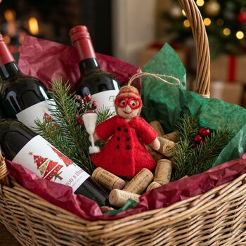 Handmade Felt Vivienne The Vino Grannie Christmas Hanging Decoration, 3 of 3