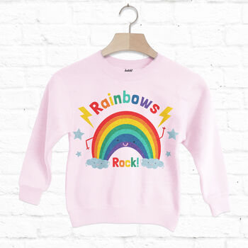 Rainbows Rock! Children's Slogan Sweatshirt, 2 of 2