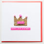Birthday Sparkly Crown Greeting Card, thumbnail 1 of 2