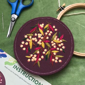 Autumn Berries Botanical Embroidery Kit, 3 of 7