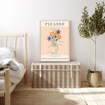 Picasso Boquet Of Peace Flower Art Print, 3 of 3