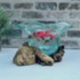Handcrafted Teak Root And Molten Glass Bowl Wooden Flower, thumbnail 8 of 10