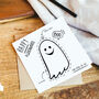 Halloween Cute Ghost 'Make Your Own Decoration' Card, thumbnail 1 of 3