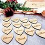 Personalised Wooden Heart Place Name Settings, thumbnail 3 of 9
