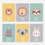 Set Of Six Personalised Animal Cards, thumbnail 1 of 4