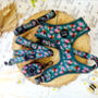 Vintage Clover Green Peonies Dog Collar, thumbnail 8 of 9