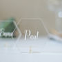 Personalised Wedding Hexagon Place Setting In Acrylic, thumbnail 1 of 12