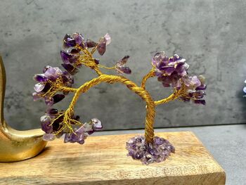Yoga Pose Figurine With Amethyst Tree Of Life Statue Ornament Gift Sukhasana, 6 of 8