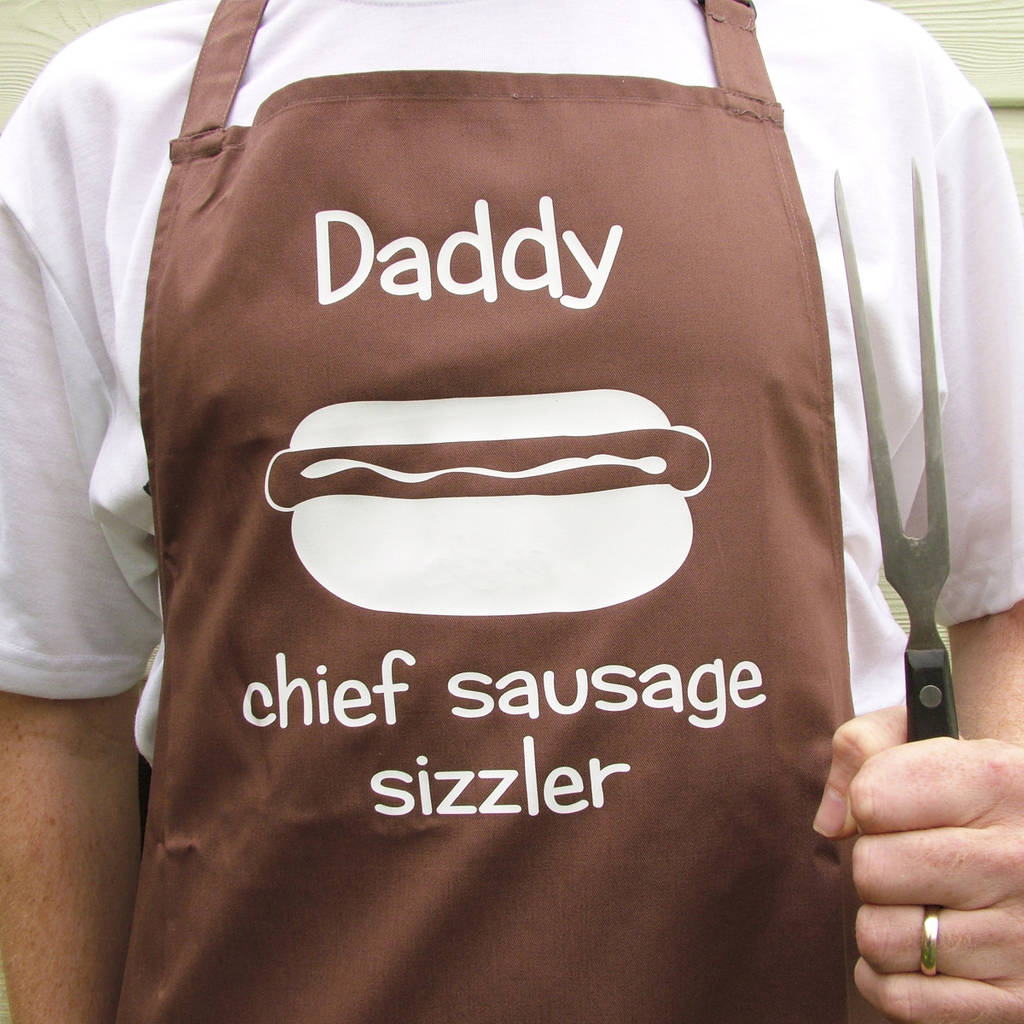 father’s day bbq personalised hot dog apron by hoobynoo