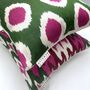 Square Ikat Silk Cushion Watermelon Spot, thumbnail 4 of 7