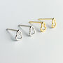 Sterling Silver Simple Calabash Stud Earrings, thumbnail 2 of 6