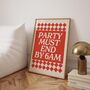 Party Must End By 6am Print In Red, thumbnail 1 of 4